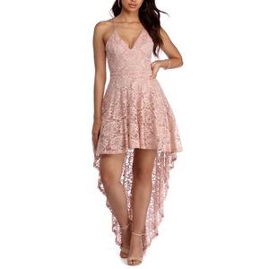 ✨Blush Lace High Low Dress, Medium ✨